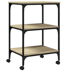 vidaXL Support d'imprimante 3 niveaux ch&ecirc;ne sonoma 50x41x75 cm