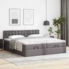 VidaXL Cadre de lit ottoman avec matelas gris 200x200 cm similicuir