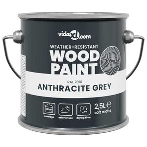 vidaXL Peinture pour bois Gris 16,5 x 16,5 x 15,9 cm Impression murale