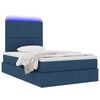 vidaXL Lit avec rangement et LED avec LED Bleu 120 x 200 cm Polyester