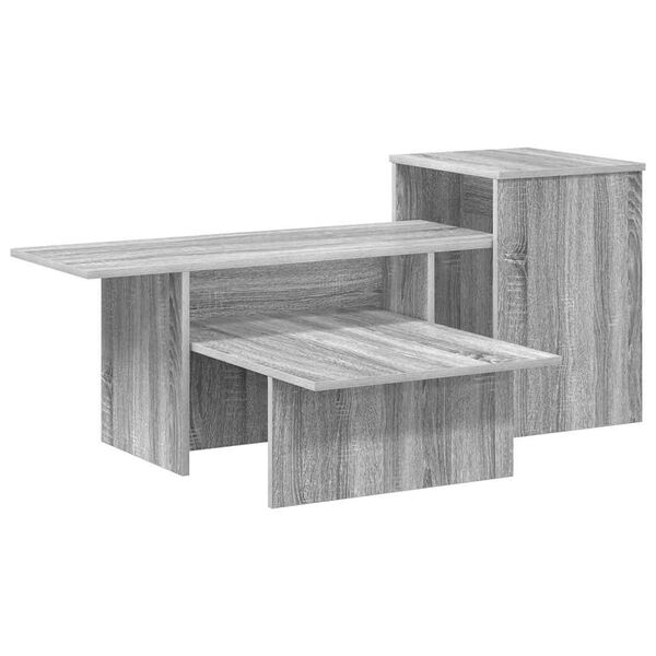 vidaXL Table console Gris Sonoma 91,5 x 35 x 38,5 cm Bois d'ing&eacute;nierie