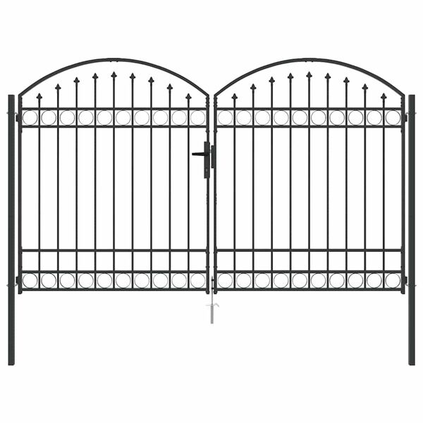 vidaXL Porte de Cl&ocirc;ture avec verrouillage Gris 301 x 224,5 cm Acier