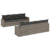 vidaXL Salon de jardin 9 pcs avec coussins gris r&eacute;sine tress&eacute;e