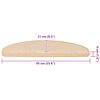 vidaXL Tapis d'escalier 15 pi&egrave;ces 65 x 21 x 4 cm Cr&egrave;me Demi-rond Grand