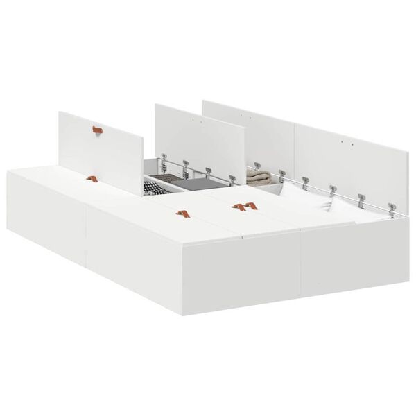 vidaXL Cadre de lit avec rangement avec stockage Blanc 120 x 190 cm