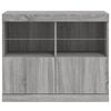 vidaXL Buffet avec lumi&egrave;res LED sonoma gris 81x37x67 cm
