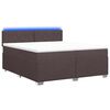 vidaXL Lit de box spring avec matelas et LED Marron fonc&eacute; 200 x 200 cm