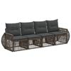 vidaXL Ensemble de canap&eacute; de jardin 4 pc Gris et Gris fonc&eacute; polyrotin