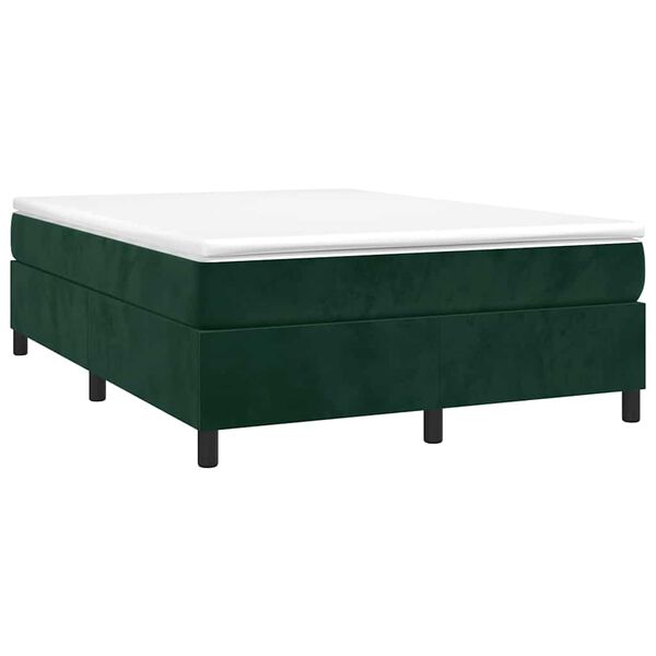 vidaXL Cadre de lit vert fonc&eacute; 140x190 cm velours