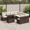 vidaXL Ensemble de canap&eacute; de jardin 9 pcs Marron Poly rotin