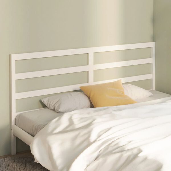 vidaXL T&ecirc;te de lit Blanc 206x4x100 cm Bois massif de pin