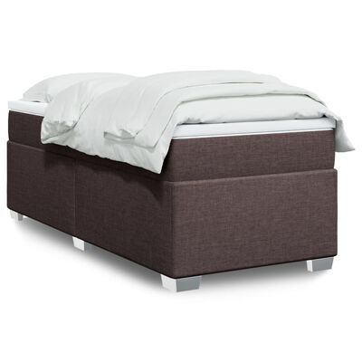 vidaXL Sommier à lattes de lit avec matelas Marron foncé 100x200 cm