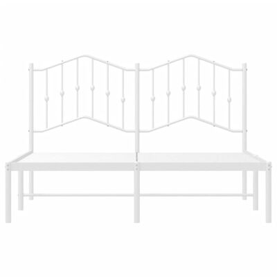 vidaXL Cadre de lit métal sans matelas et tête de lit blanc 150x200 cm