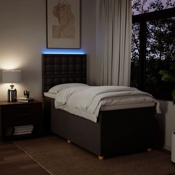 vidaXL Sommier &agrave; lattes de lit avec matelas Marron fonc&eacute; 90x200 cm