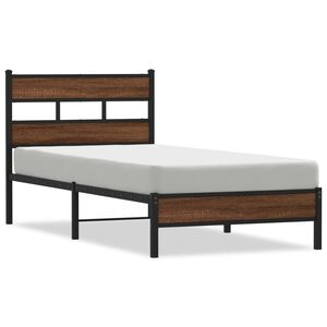 vidaXL Cadre de lit sans matelas ch&ecirc;ne marron 90x190cm bois ing&eacute;nierie