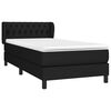 vidaXL Sommier &agrave; lattes de lit avec matelas Noir 90x200 cm Tissu