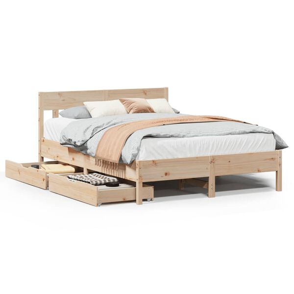 vidaXL Cadre de lit sans matelas 150x200 cm bois de pin massif