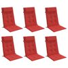 vidaXL Coussins de chaise &agrave; dossier haut lot de 6 rouge tissu oxford