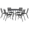 vidaXL Ensemble de chaises de jardin empilables 7 pcs anthracite