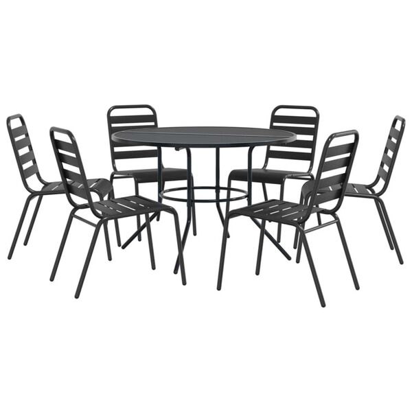 vidaXL Ensemble de chaises de jardin empilables 7 pcs anthracite