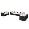vidaXL Salon de jardin 8 pcs avec coussins R&eacute;sine tress&eacute;e Noir