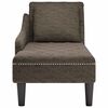 vidaXL Fauteuil long et coussin/accoudoir droit gris foncé similicuir