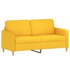 vidaXL Canap&eacute; 2 places avec oreillers et coussins Jaune clair 140 cm