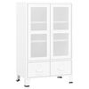 vidaXL Coffre de rangement industriel Blanc 70x40x115 cm M&eacute;tal