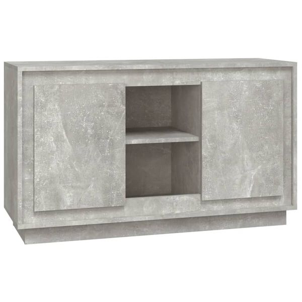 vidaXL Buffet gris béton 102x35x60 cm bois d'ingénierie