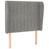 vidaXL T&ecirc;te de lit avec oreilles Gris clair 83x23x118/128 cm Velours