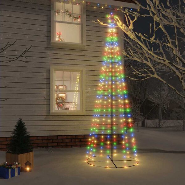 vidaXL Arbre de Noël cône 310 LED Colorées 100x300 cm