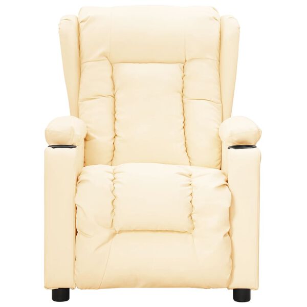 vidaXL Fauteuil Crème Similicuir