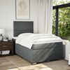 vidaXL Sommier &agrave; lattes de lit avec matelas Gris fonc&eacute; 120x200cm Tissu