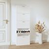 vidaXL Armoire à chaussure Blanc brillant 59x17x169 cm Bois ingénierie
