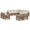 vidaXL Ensemble de canap&eacute; de jardin 11 pc Beige et blanc cr&egrave;me
