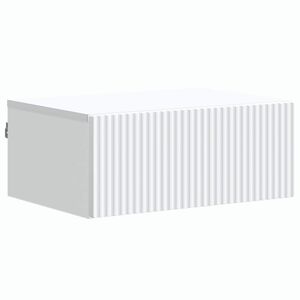 vidaXL Cabinet de chevet mural avec tiroir Blanc 49 x 34,5 x 20 cm