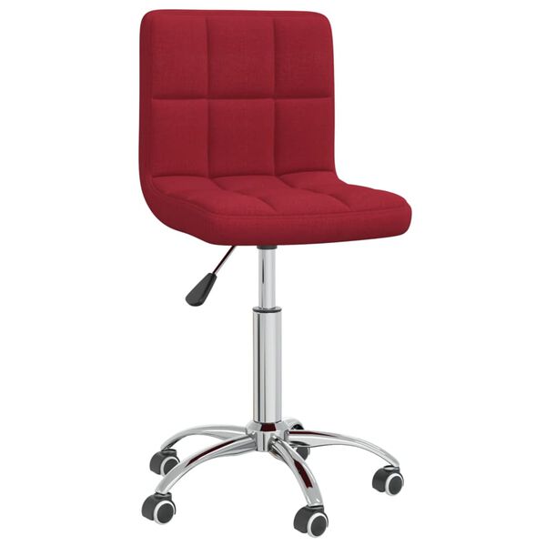 vidaXL Chaise pivotante de bureau Rouge bordeaux Tissu
