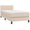 vidaXL Sommier à lattes de lit avec matelas et LED Cappuccino 90x200cm