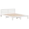 vidaXL Cadre de lit sans matelas blanc 135x190 cm bois de pin massif