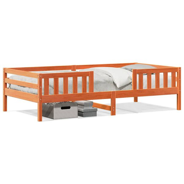 vidaXL Cadre de lit sans matelas cire marron 90x190 cm bois pin massif