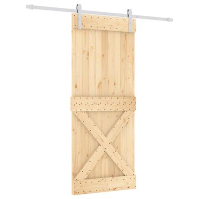 vidaXL Porte coulissante et kit de quincaillerie 85x210 cm pin massif