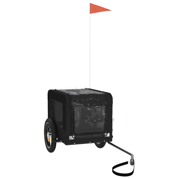 vidaXL Remorque de v&eacute;lo pour animaux de compagnie noir