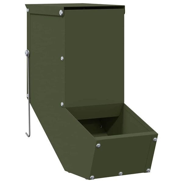 vidaXL Distributeur pour lapins Vert olive 12,5 x 26 x 28,5 cm