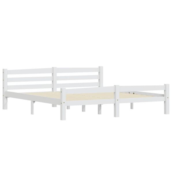 vidaXL Cadre de lit sans matelas blanc bois massif de pin 180x200 cm
