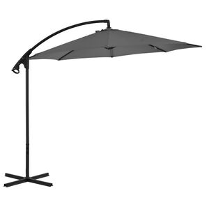 vidaXL Parasol de jardin en porte-&agrave;-feux avec m&acirc;t en acier anthracite