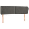 vidaXL T&ecirc;te de lit avec oreilles Gris fonc&eacute; 147x23x78/88 cm Velours