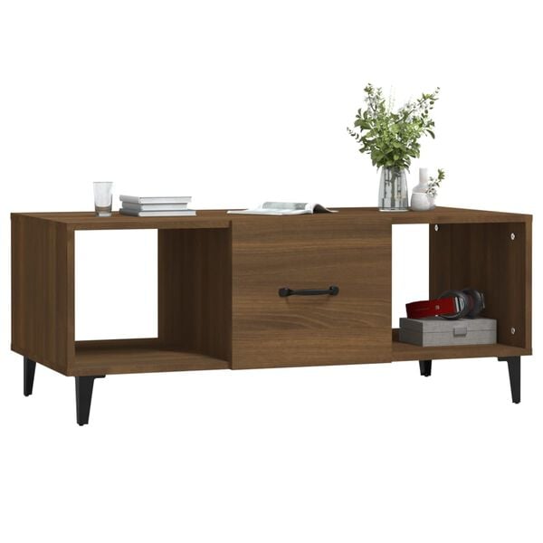 vidaXL Table basse Ch&ecirc;ne marron 102x50x40 cm Bois d'ing&eacute;nierie