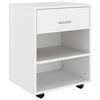 vidaXL Armoire &agrave; roulettes Blanc 46x36x59 cm Bois d'ing&eacute;nierie