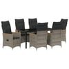 vidaXL Ensemble de salle &agrave; manger pour jardin 7 pc Gris polyrotin
