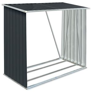 vidaXL Abri de stockage &agrave; bois Acier galvanis&eacute; 163x83x154cm Anthracite